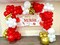 Red and Gold White Balloon Garland Arch Kit, 187Pcs Explosion Star Balloons Red White Metallic Gold Confetti Latex Balloon